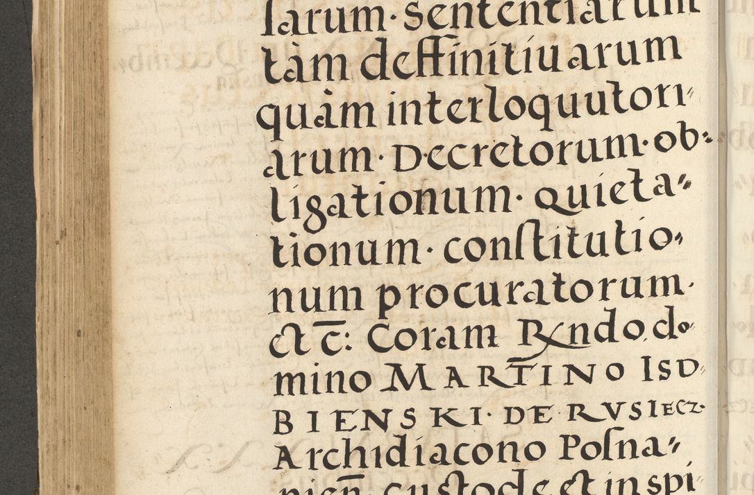Zdjęcie nr 340 dla obiektu archiwalnego: Acta actorum causarum sententiarum deffinitiuarum, quam interloquutoriarum, decretorum, obligationum, procuratorum etc. coram Reverendo Domino Martino Izbienski de Rusiecz Archidiacono Posnaniensis, custode et in Spiritualibus Vicario generali officiali Cracoviensis, ad Annum Domini Millesimum quingentesimum Sexagesimum Nonum cuius indictio duodecima, Pontus Sanctissimi Pii Papae Quinti Annus quartus foeliciter continuantur