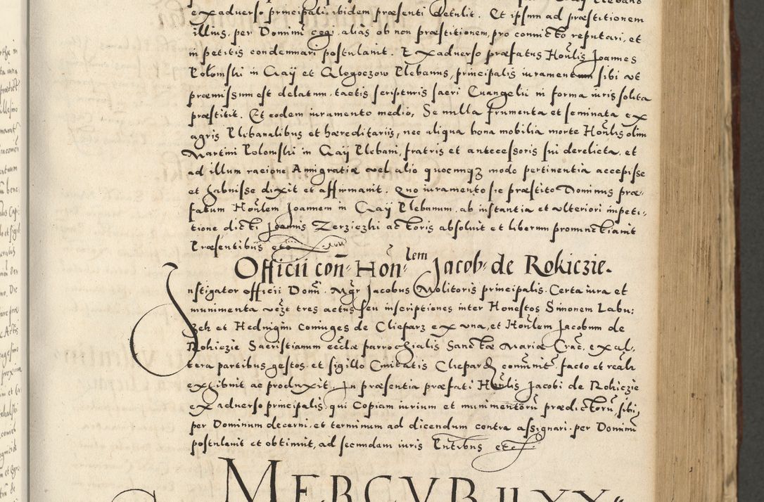 Zdjęcie nr 335 dla obiektu archiwalnego: Acta actorum causarum sententiarum deffinitiuarum, quam interloquutoriarum, decretorum, obligationum, procuratorum etc. coram Reverendo Domino Martino Izbienski de Rusiecz Archidiacono Posnaniensis, custode et in Spiritualibus Vicario generali officiali Cracoviensis, ad Annum Domini Millesimum quingentesimum Sexagesimum Nonum cuius indictio duodecima, Pontus Sanctissimi Pii Papae Quinti Annus quartus foeliciter continuantur