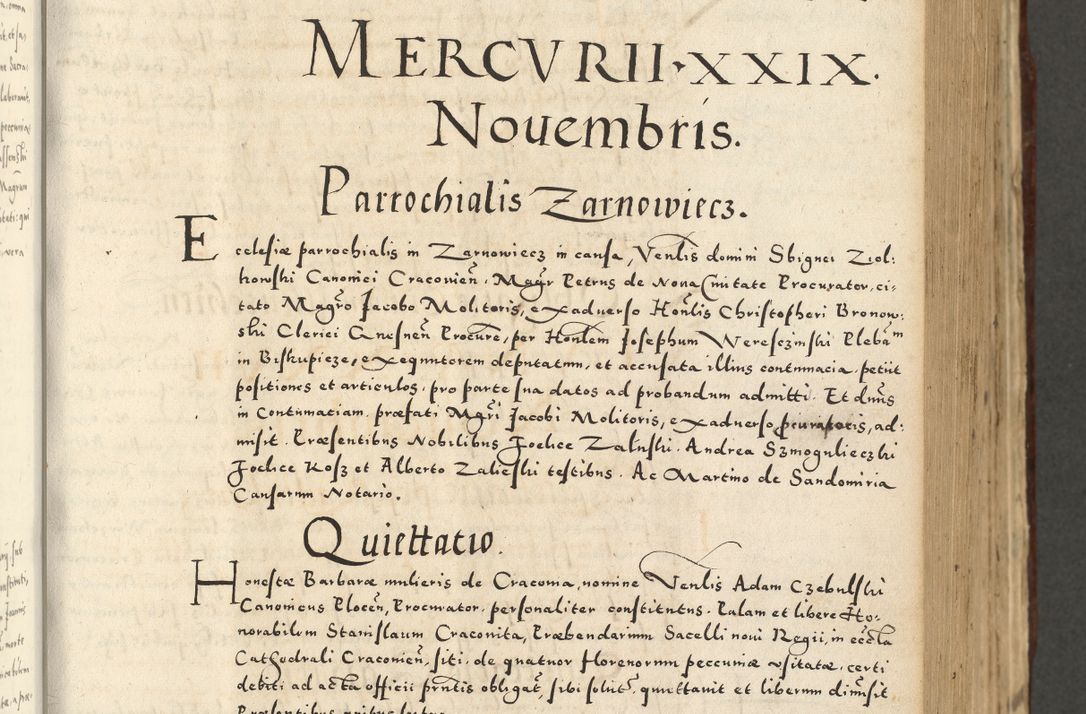 Zdjęcie nr 325 dla obiektu archiwalnego: Acta actorum causarum sententiarum deffinitiuarum, quam interloquutoriarum, decretorum, obligationum, procuratorum etc. coram Reverendo Domino Martino Izbienski de Rusiecz Archidiacono Posnaniensis, custode et in Spiritualibus Vicario generali officiali Cracoviensis, ad Annum Domini Millesimum quingentesimum Sexagesimum Nonum cuius indictio duodecima, Pontus Sanctissimi Pii Papae Quinti Annus quartus foeliciter continuantur