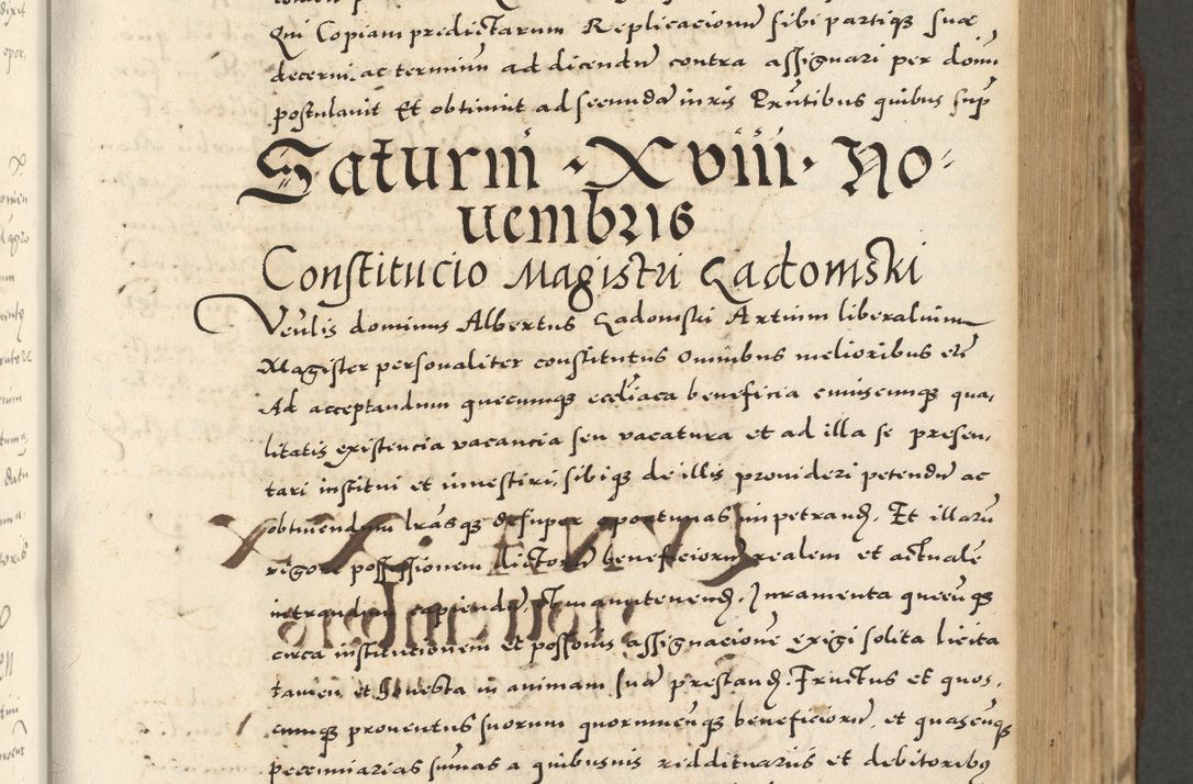 Zdjęcie nr 317 dla obiektu archiwalnego: Acta actorum causarum sententiarum deffinitiuarum, quam interloquutoriarum, decretorum, obligationum, procuratorum etc. coram Reverendo Domino Martino Izbienski de Rusiecz Archidiacono Posnaniensis, custode et in Spiritualibus Vicario generali officiali Cracoviensis, ad Annum Domini Millesimum quingentesimum Sexagesimum Nonum cuius indictio duodecima, Pontus Sanctissimi Pii Papae Quinti Annus quartus foeliciter continuantur