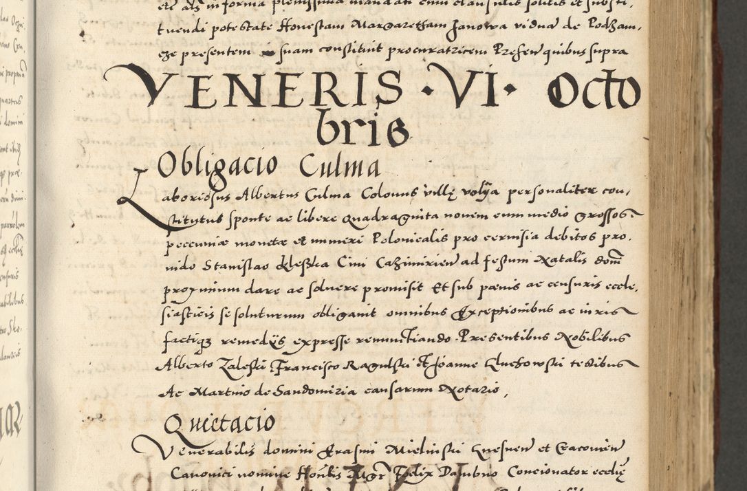 Zdjęcie nr 277 dla obiektu archiwalnego: Acta actorum causarum sententiarum deffinitiuarum, quam interloquutoriarum, decretorum, obligationum, procuratorum etc. coram Reverendo Domino Martino Izbienski de Rusiecz Archidiacono Posnaniensis, custode et in Spiritualibus Vicario generali officiali Cracoviensis, ad Annum Domini Millesimum quingentesimum Sexagesimum Nonum cuius indictio duodecima, Pontus Sanctissimi Pii Papae Quinti Annus quartus foeliciter continuantur