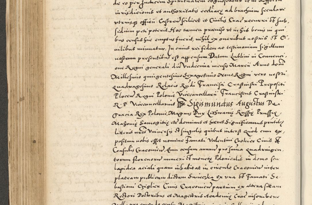 Zdjęcie nr 248 dla obiektu archiwalnego: Acta actorum causarum sententiarum deffinitiuarum, quam interloquutoriarum, decretorum, obligationum, procuratorum etc. coram Reverendo Domino Martino Izbienski de Rusiecz Archidiacono Posnaniensis, custode et in Spiritualibus Vicario generali officiali Cracoviensis, ad Annum Domini Millesimum quingentesimum Sexagesimum Nonum cuius indictio duodecima, Pontus Sanctissimi Pii Papae Quinti Annus quartus foeliciter continuantur