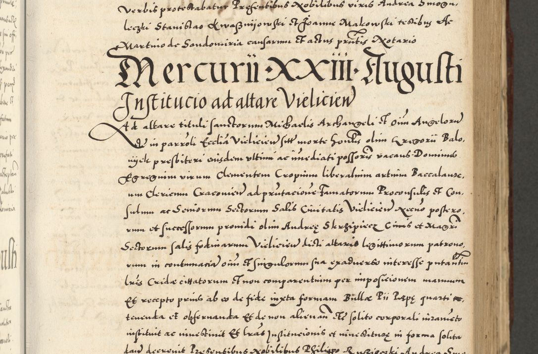 Zdjęcie nr 237 dla obiektu archiwalnego: Acta actorum causarum sententiarum deffinitiuarum, quam interloquutoriarum, decretorum, obligationum, procuratorum etc. coram Reverendo Domino Martino Izbienski de Rusiecz Archidiacono Posnaniensis, custode et in Spiritualibus Vicario generali officiali Cracoviensis, ad Annum Domini Millesimum quingentesimum Sexagesimum Nonum cuius indictio duodecima, Pontus Sanctissimi Pii Papae Quinti Annus quartus foeliciter continuantur