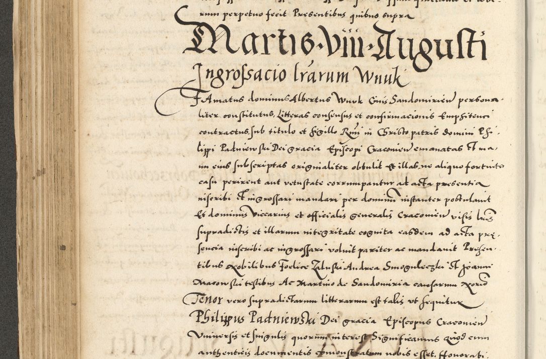 Zdjęcie nr 232 dla obiektu archiwalnego: Acta actorum causarum sententiarum deffinitiuarum, quam interloquutoriarum, decretorum, obligationum, procuratorum etc. coram Reverendo Domino Martino Izbienski de Rusiecz Archidiacono Posnaniensis, custode et in Spiritualibus Vicario generali officiali Cracoviensis, ad Annum Domini Millesimum quingentesimum Sexagesimum Nonum cuius indictio duodecima, Pontus Sanctissimi Pii Papae Quinti Annus quartus foeliciter continuantur