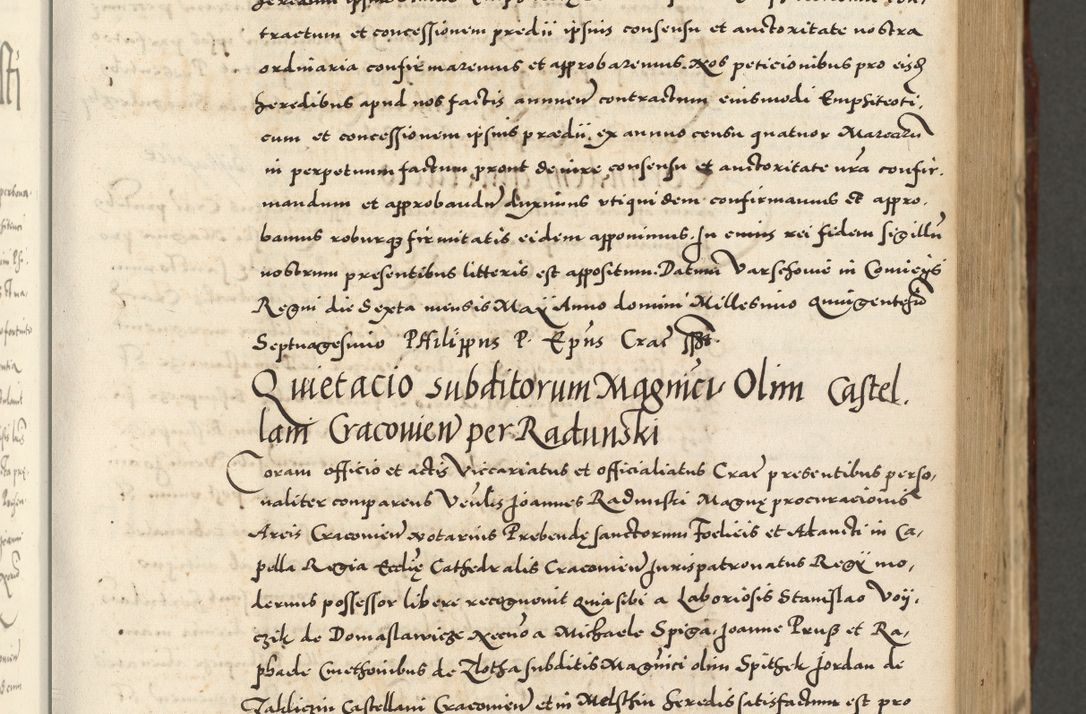 Zdjęcie nr 233 dla obiektu archiwalnego: Acta actorum causarum sententiarum deffinitiuarum, quam interloquutoriarum, decretorum, obligationum, procuratorum etc. coram Reverendo Domino Martino Izbienski de Rusiecz Archidiacono Posnaniensis, custode et in Spiritualibus Vicario generali officiali Cracoviensis, ad Annum Domini Millesimum quingentesimum Sexagesimum Nonum cuius indictio duodecima, Pontus Sanctissimi Pii Papae Quinti Annus quartus foeliciter continuantur