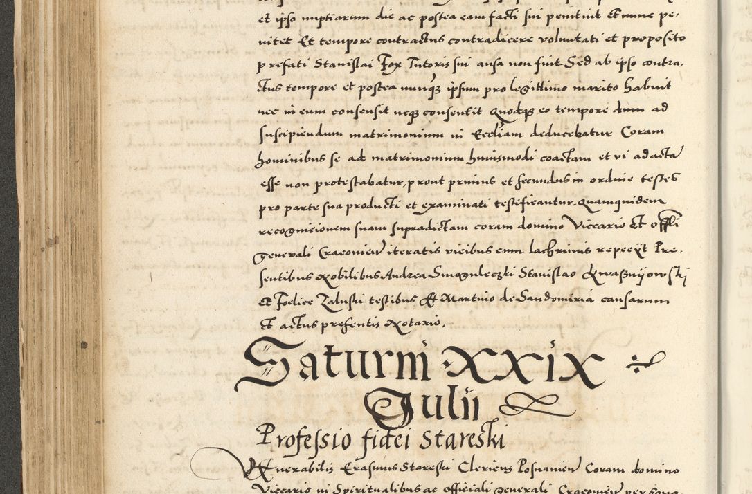 Zdjęcie nr 226 dla obiektu archiwalnego: Acta actorum causarum sententiarum deffinitiuarum, quam interloquutoriarum, decretorum, obligationum, procuratorum etc. coram Reverendo Domino Martino Izbienski de Rusiecz Archidiacono Posnaniensis, custode et in Spiritualibus Vicario generali officiali Cracoviensis, ad Annum Domini Millesimum quingentesimum Sexagesimum Nonum cuius indictio duodecima, Pontus Sanctissimi Pii Papae Quinti Annus quartus foeliciter continuantur