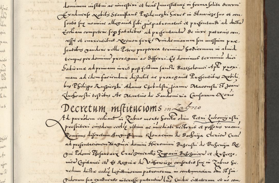 Zdjęcie nr 225 dla obiektu archiwalnego: Acta actorum causarum sententiarum deffinitiuarum, quam interloquutoriarum, decretorum, obligationum, procuratorum etc. coram Reverendo Domino Martino Izbienski de Rusiecz Archidiacono Posnaniensis, custode et in Spiritualibus Vicario generali officiali Cracoviensis, ad Annum Domini Millesimum quingentesimum Sexagesimum Nonum cuius indictio duodecima, Pontus Sanctissimi Pii Papae Quinti Annus quartus foeliciter continuantur