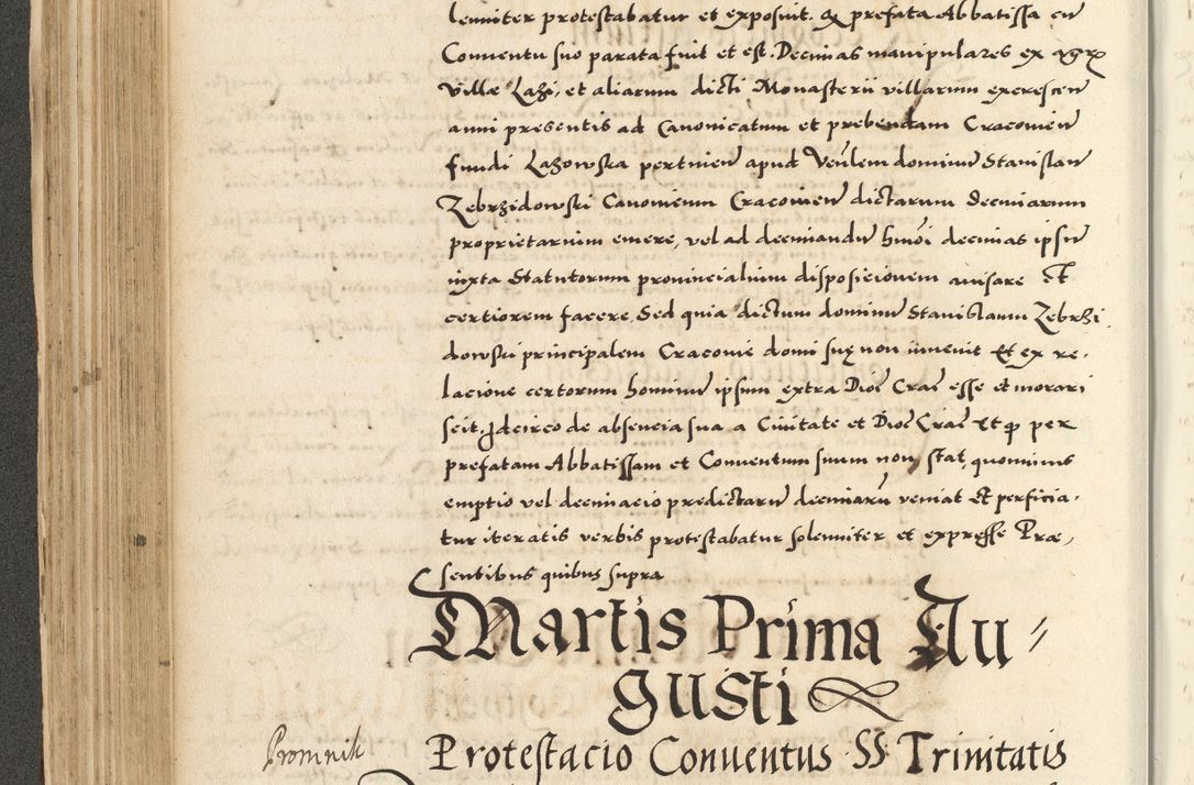 Zdjęcie nr 228 dla obiektu archiwalnego: Acta actorum causarum sententiarum deffinitiuarum, quam interloquutoriarum, decretorum, obligationum, procuratorum etc. coram Reverendo Domino Martino Izbienski de Rusiecz Archidiacono Posnaniensis, custode et in Spiritualibus Vicario generali officiali Cracoviensis, ad Annum Domini Millesimum quingentesimum Sexagesimum Nonum cuius indictio duodecima, Pontus Sanctissimi Pii Papae Quinti Annus quartus foeliciter continuantur