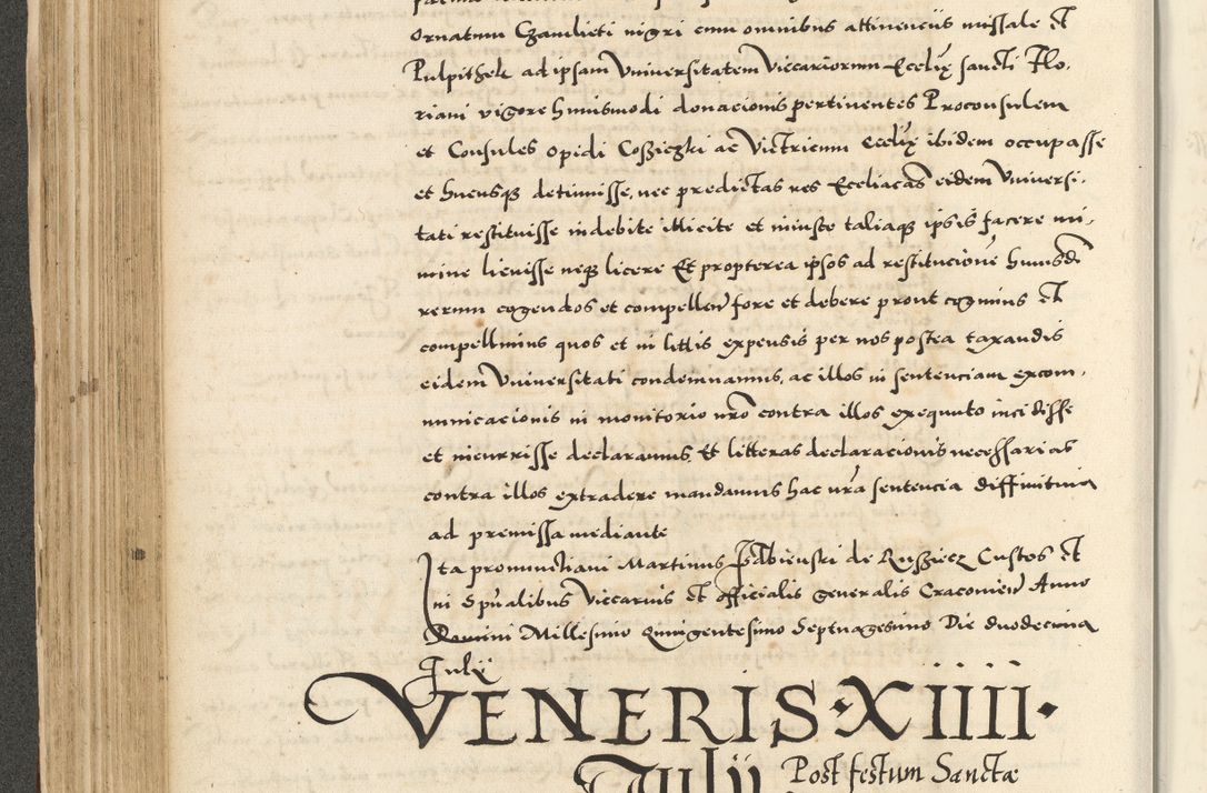 Zdjęcie nr 220 dla obiektu archiwalnego: Acta actorum causarum sententiarum deffinitiuarum, quam interloquutoriarum, decretorum, obligationum, procuratorum etc. coram Reverendo Domino Martino Izbienski de Rusiecz Archidiacono Posnaniensis, custode et in Spiritualibus Vicario generali officiali Cracoviensis, ad Annum Domini Millesimum quingentesimum Sexagesimum Nonum cuius indictio duodecima, Pontus Sanctissimi Pii Papae Quinti Annus quartus foeliciter continuantur