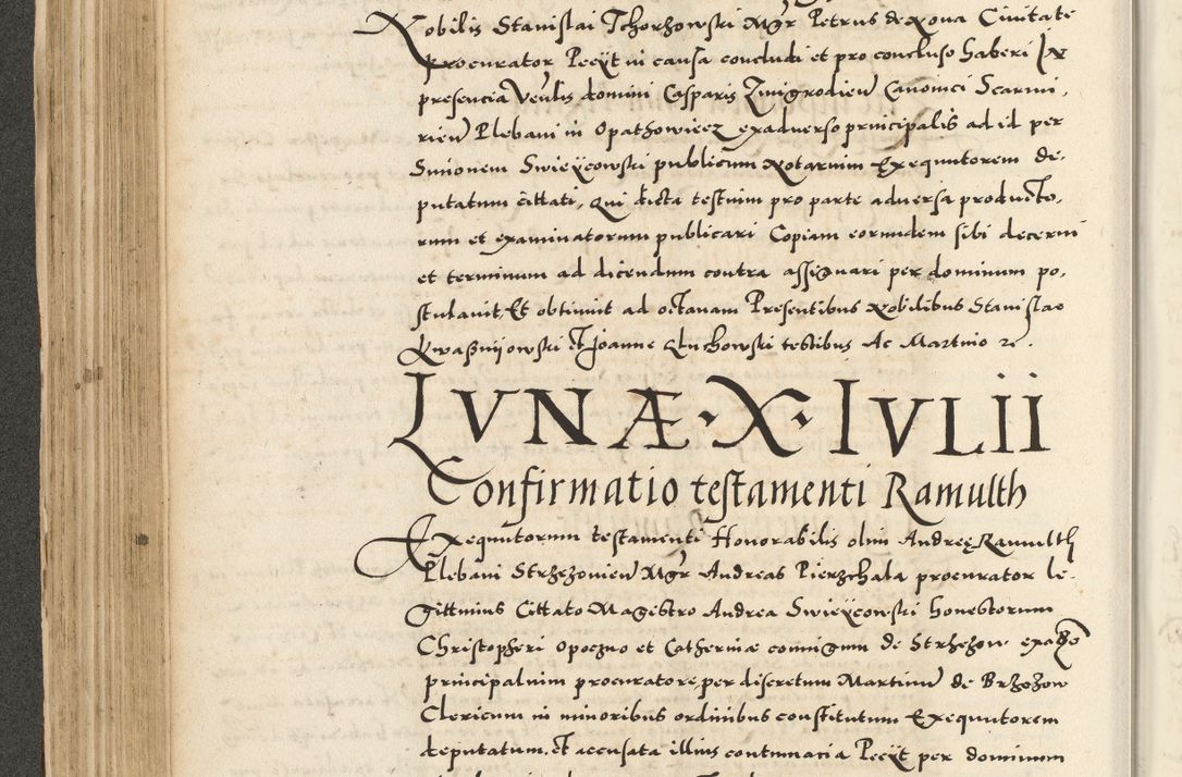 Zdjęcie nr 216 dla obiektu archiwalnego: Acta actorum causarum sententiarum deffinitiuarum, quam interloquutoriarum, decretorum, obligationum, procuratorum etc. coram Reverendo Domino Martino Izbienski de Rusiecz Archidiacono Posnaniensis, custode et in Spiritualibus Vicario generali officiali Cracoviensis, ad Annum Domini Millesimum quingentesimum Sexagesimum Nonum cuius indictio duodecima, Pontus Sanctissimi Pii Papae Quinti Annus quartus foeliciter continuantur