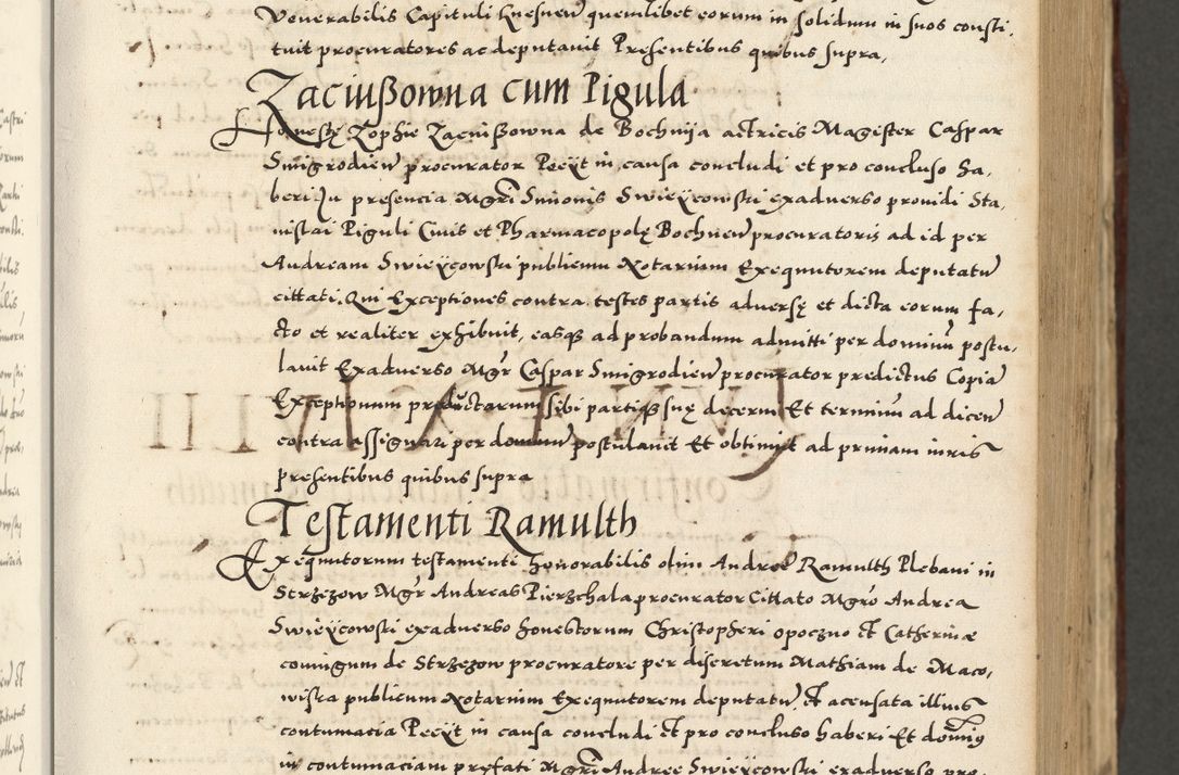 Zdjęcie nr 215 dla obiektu archiwalnego: Acta actorum causarum sententiarum deffinitiuarum, quam interloquutoriarum, decretorum, obligationum, procuratorum etc. coram Reverendo Domino Martino Izbienski de Rusiecz Archidiacono Posnaniensis, custode et in Spiritualibus Vicario generali officiali Cracoviensis, ad Annum Domini Millesimum quingentesimum Sexagesimum Nonum cuius indictio duodecima, Pontus Sanctissimi Pii Papae Quinti Annus quartus foeliciter continuantur