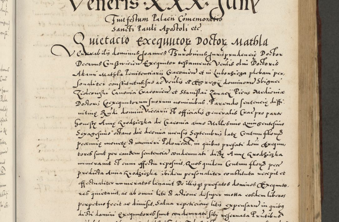 Zdjęcie nr 211 dla obiektu archiwalnego: Acta actorum causarum sententiarum deffinitiuarum, quam interloquutoriarum, decretorum, obligationum, procuratorum etc. coram Reverendo Domino Martino Izbienski de Rusiecz Archidiacono Posnaniensis, custode et in Spiritualibus Vicario generali officiali Cracoviensis, ad Annum Domini Millesimum quingentesimum Sexagesimum Nonum cuius indictio duodecima, Pontus Sanctissimi Pii Papae Quinti Annus quartus foeliciter continuantur