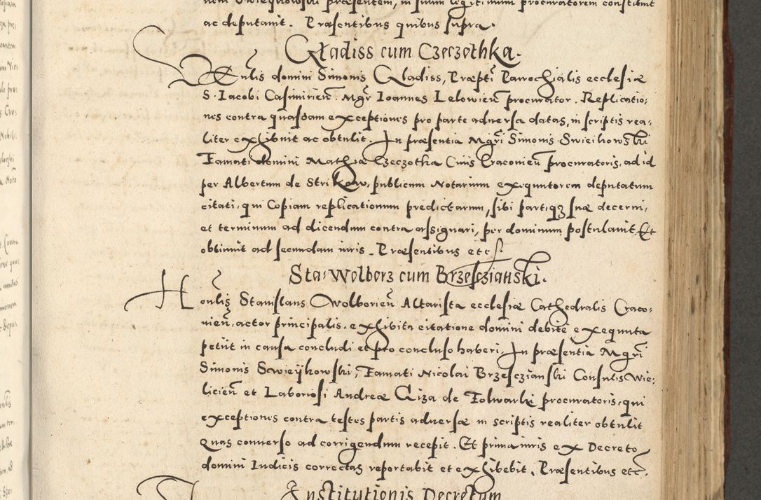 Zdjęcie nr 595 dla obiektu archiwalnego: Acta actorum causarum sententiarum deffinitiuarum, quam interloquutoriarum, decretorum, obligationum, procuratorum etc. coram Reverendo Domino Martino Izbienski de Rusiecz Archidiacono Posnaniensis, custode et in Spiritualibus Vicario generali officiali Cracoviensis, ad Annum Domini Millesimum quingentesimum Sexagesimum Nonum cuius indictio duodecima, Pontus Sanctissimi Pii Papae Quinti Annus quartus foeliciter continuantur