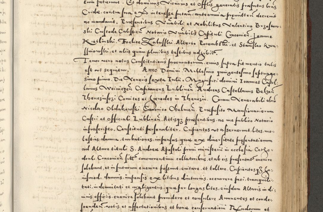 Zdjęcie nr 591 dla obiektu archiwalnego: Acta actorum causarum sententiarum deffinitiuarum, quam interloquutoriarum, decretorum, obligationum, procuratorum etc. coram Reverendo Domino Martino Izbienski de Rusiecz Archidiacono Posnaniensis, custode et in Spiritualibus Vicario generali officiali Cracoviensis, ad Annum Domini Millesimum quingentesimum Sexagesimum Nonum cuius indictio duodecima, Pontus Sanctissimi Pii Papae Quinti Annus quartus foeliciter continuantur