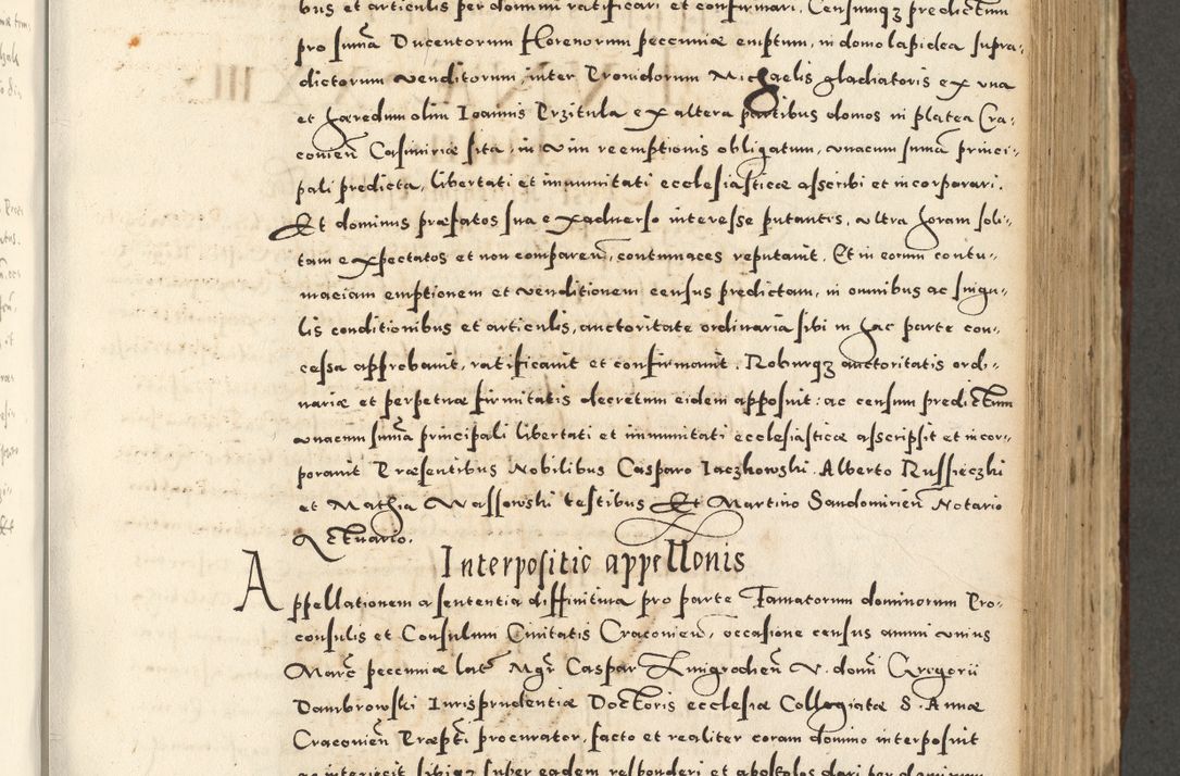 Zdjęcie nr 573 dla obiektu archiwalnego: Acta actorum causarum sententiarum deffinitiuarum, quam interloquutoriarum, decretorum, obligationum, procuratorum etc. coram Reverendo Domino Martino Izbienski de Rusiecz Archidiacono Posnaniensis, custode et in Spiritualibus Vicario generali officiali Cracoviensis, ad Annum Domini Millesimum quingentesimum Sexagesimum Nonum cuius indictio duodecima, Pontus Sanctissimi Pii Papae Quinti Annus quartus foeliciter continuantur