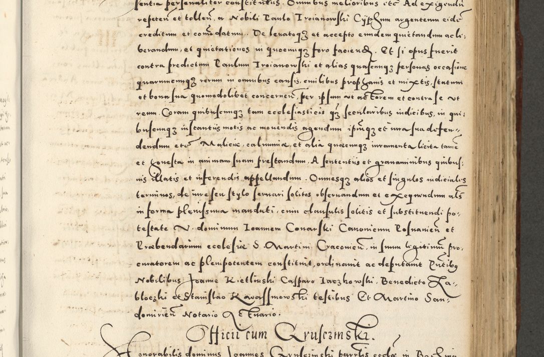 Zdjęcie nr 575 dla obiektu archiwalnego: Acta actorum causarum sententiarum deffinitiuarum, quam interloquutoriarum, decretorum, obligationum, procuratorum etc. coram Reverendo Domino Martino Izbienski de Rusiecz Archidiacono Posnaniensis, custode et in Spiritualibus Vicario generali officiali Cracoviensis, ad Annum Domini Millesimum quingentesimum Sexagesimum Nonum cuius indictio duodecima, Pontus Sanctissimi Pii Papae Quinti Annus quartus foeliciter continuantur
