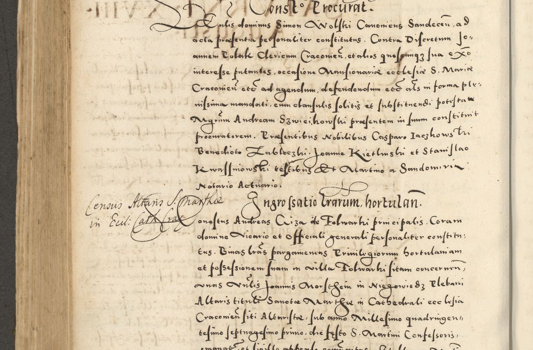 Zdjęcie nr 582 dla obiektu archiwalnego: Acta actorum causarum sententiarum deffinitiuarum, quam interloquutoriarum, decretorum, obligationum, procuratorum etc. coram Reverendo Domino Martino Izbienski de Rusiecz Archidiacono Posnaniensis, custode et in Spiritualibus Vicario generali officiali Cracoviensis, ad Annum Domini Millesimum quingentesimum Sexagesimum Nonum cuius indictio duodecima, Pontus Sanctissimi Pii Papae Quinti Annus quartus foeliciter continuantur