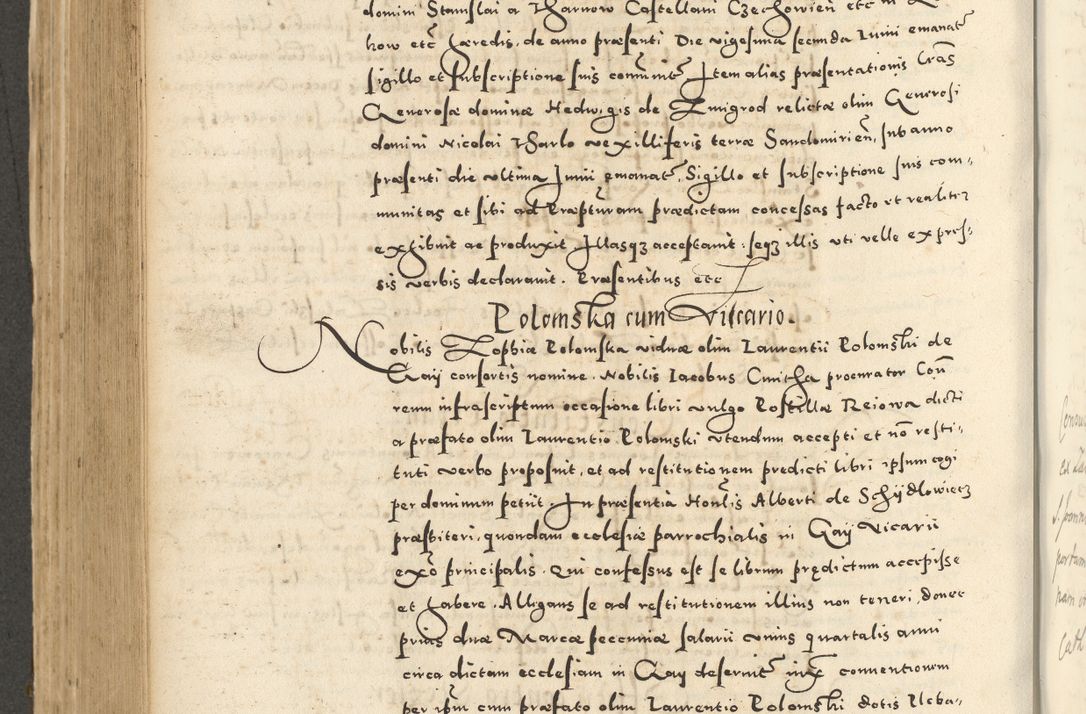 Zdjęcie nr 554 dla obiektu archiwalnego: Acta actorum causarum sententiarum deffinitiuarum, quam interloquutoriarum, decretorum, obligationum, procuratorum etc. coram Reverendo Domino Martino Izbienski de Rusiecz Archidiacono Posnaniensis, custode et in Spiritualibus Vicario generali officiali Cracoviensis, ad Annum Domini Millesimum quingentesimum Sexagesimum Nonum cuius indictio duodecima, Pontus Sanctissimi Pii Papae Quinti Annus quartus foeliciter continuantur