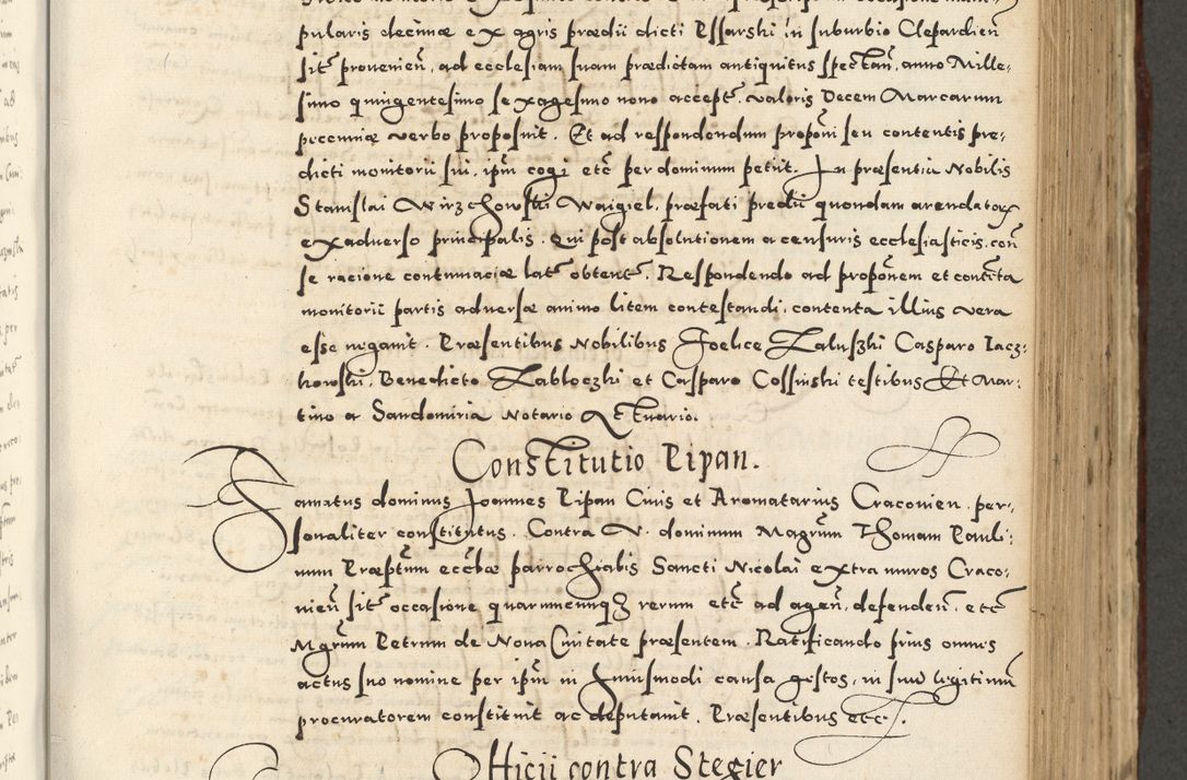 Zdjęcie nr 553 dla obiektu archiwalnego: Acta actorum causarum sententiarum deffinitiuarum, quam interloquutoriarum, decretorum, obligationum, procuratorum etc. coram Reverendo Domino Martino Izbienski de Rusiecz Archidiacono Posnaniensis, custode et in Spiritualibus Vicario generali officiali Cracoviensis, ad Annum Domini Millesimum quingentesimum Sexagesimum Nonum cuius indictio duodecima, Pontus Sanctissimi Pii Papae Quinti Annus quartus foeliciter continuantur
