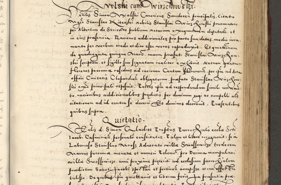 Zdjęcie nr 539 dla obiektu archiwalnego: Acta actorum causarum sententiarum deffinitiuarum, quam interloquutoriarum, decretorum, obligationum, procuratorum etc. coram Reverendo Domino Martino Izbienski de Rusiecz Archidiacono Posnaniensis, custode et in Spiritualibus Vicario generali officiali Cracoviensis, ad Annum Domini Millesimum quingentesimum Sexagesimum Nonum cuius indictio duodecima, Pontus Sanctissimi Pii Papae Quinti Annus quartus foeliciter continuantur