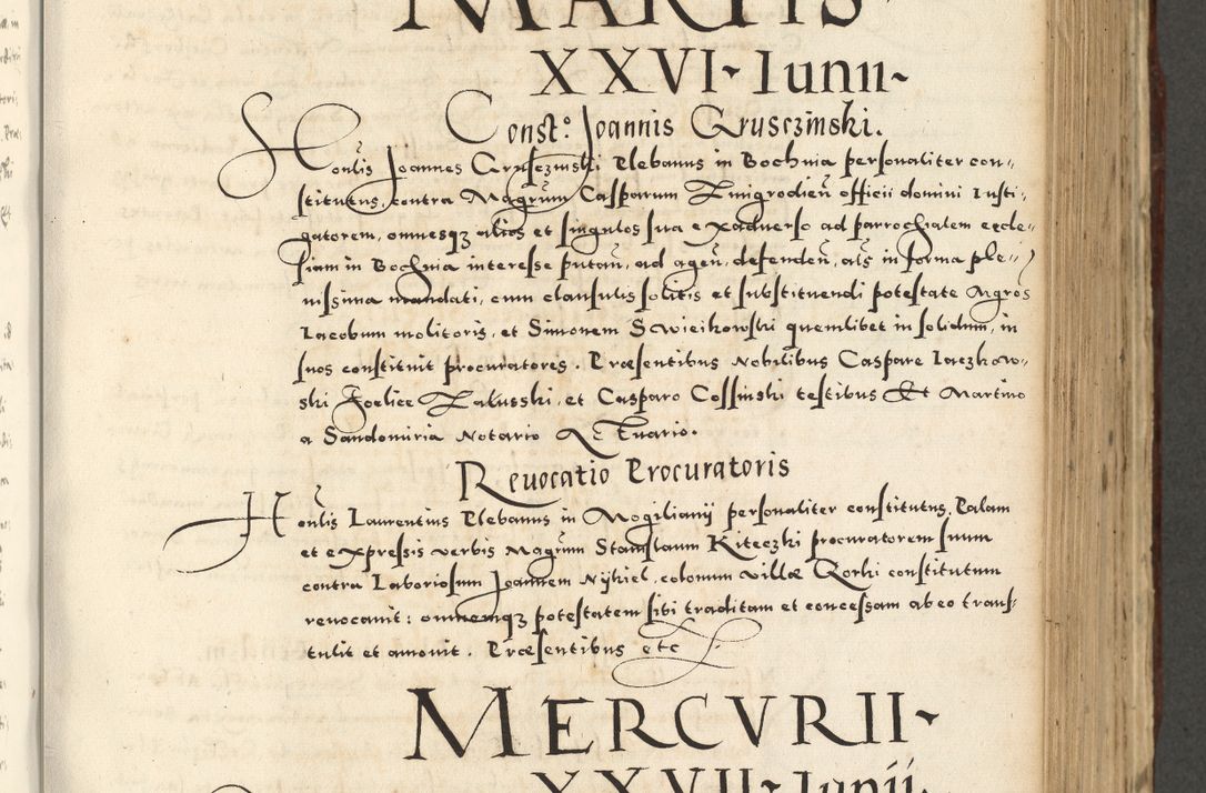 Zdjęcie nr 537 dla obiektu archiwalnego: Acta actorum causarum sententiarum deffinitiuarum, quam interloquutoriarum, decretorum, obligationum, procuratorum etc. coram Reverendo Domino Martino Izbienski de Rusiecz Archidiacono Posnaniensis, custode et in Spiritualibus Vicario generali officiali Cracoviensis, ad Annum Domini Millesimum quingentesimum Sexagesimum Nonum cuius indictio duodecima, Pontus Sanctissimi Pii Papae Quinti Annus quartus foeliciter continuantur