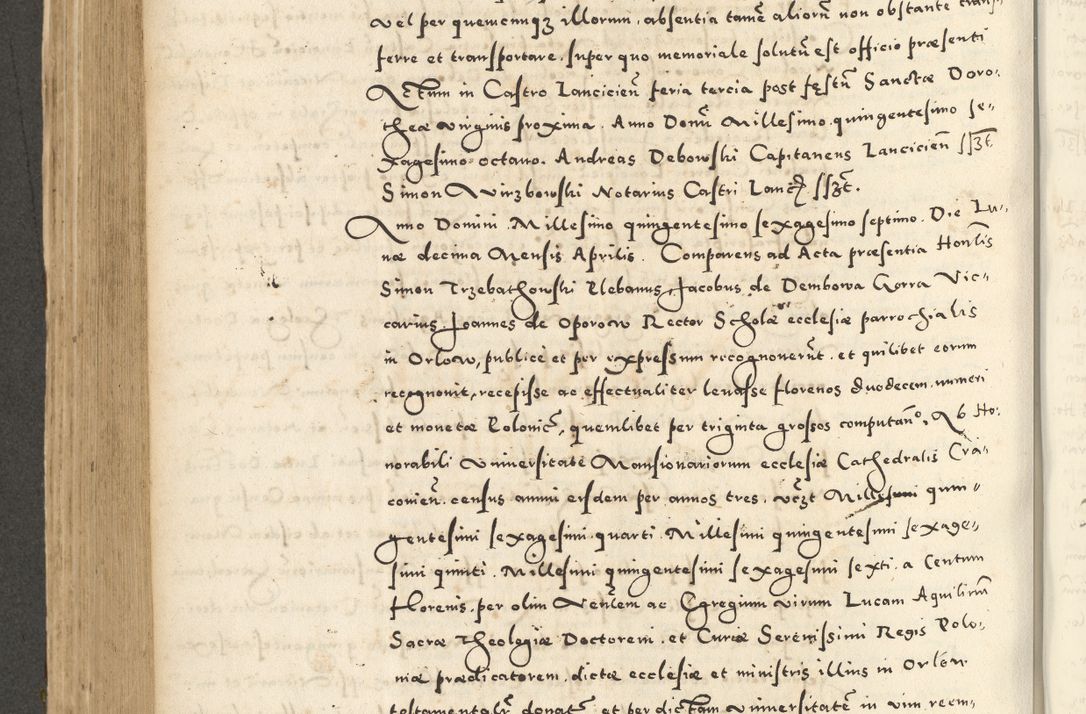 Zdjęcie nr 522 dla obiektu archiwalnego: Acta actorum causarum sententiarum deffinitiuarum, quam interloquutoriarum, decretorum, obligationum, procuratorum etc. coram Reverendo Domino Martino Izbienski de Rusiecz Archidiacono Posnaniensis, custode et in Spiritualibus Vicario generali officiali Cracoviensis, ad Annum Domini Millesimum quingentesimum Sexagesimum Nonum cuius indictio duodecima, Pontus Sanctissimi Pii Papae Quinti Annus quartus foeliciter continuantur