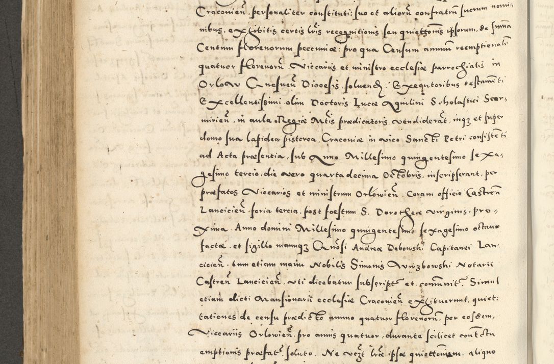 Zdjęcie nr 520 dla obiektu archiwalnego: Acta actorum causarum sententiarum deffinitiuarum, quam interloquutoriarum, decretorum, obligationum, procuratorum etc. coram Reverendo Domino Martino Izbienski de Rusiecz Archidiacono Posnaniensis, custode et in Spiritualibus Vicario generali officiali Cracoviensis, ad Annum Domini Millesimum quingentesimum Sexagesimum Nonum cuius indictio duodecima, Pontus Sanctissimi Pii Papae Quinti Annus quartus foeliciter continuantur