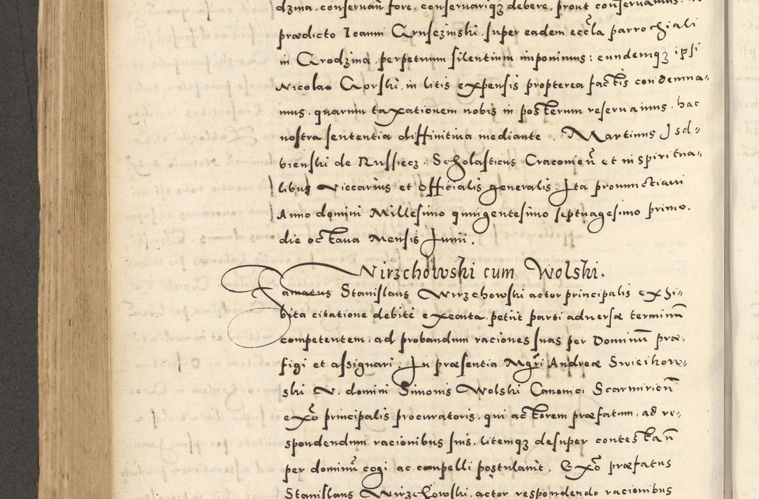 Zdjęcie nr 510 dla obiektu archiwalnego: Acta actorum causarum sententiarum deffinitiuarum, quam interloquutoriarum, decretorum, obligationum, procuratorum etc. coram Reverendo Domino Martino Izbienski de Rusiecz Archidiacono Posnaniensis, custode et in Spiritualibus Vicario generali officiali Cracoviensis, ad Annum Domini Millesimum quingentesimum Sexagesimum Nonum cuius indictio duodecima, Pontus Sanctissimi Pii Papae Quinti Annus quartus foeliciter continuantur