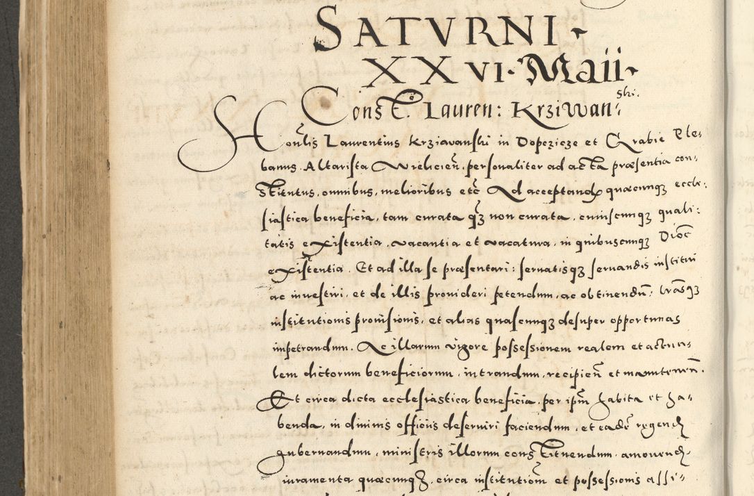 Zdjęcie nr 494 dla obiektu archiwalnego: Acta actorum causarum sententiarum deffinitiuarum, quam interloquutoriarum, decretorum, obligationum, procuratorum etc. coram Reverendo Domino Martino Izbienski de Rusiecz Archidiacono Posnaniensis, custode et in Spiritualibus Vicario generali officiali Cracoviensis, ad Annum Domini Millesimum quingentesimum Sexagesimum Nonum cuius indictio duodecima, Pontus Sanctissimi Pii Papae Quinti Annus quartus foeliciter continuantur
