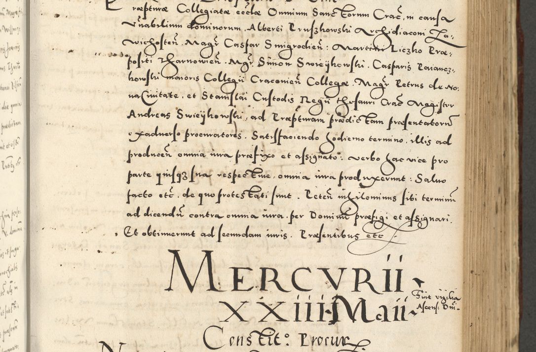 Zdjęcie nr 489 dla obiektu archiwalnego: Acta actorum causarum sententiarum deffinitiuarum, quam interloquutoriarum, decretorum, obligationum, procuratorum etc. coram Reverendo Domino Martino Izbienski de Rusiecz Archidiacono Posnaniensis, custode et in Spiritualibus Vicario generali officiali Cracoviensis, ad Annum Domini Millesimum quingentesimum Sexagesimum Nonum cuius indictio duodecima, Pontus Sanctissimi Pii Papae Quinti Annus quartus foeliciter continuantur
