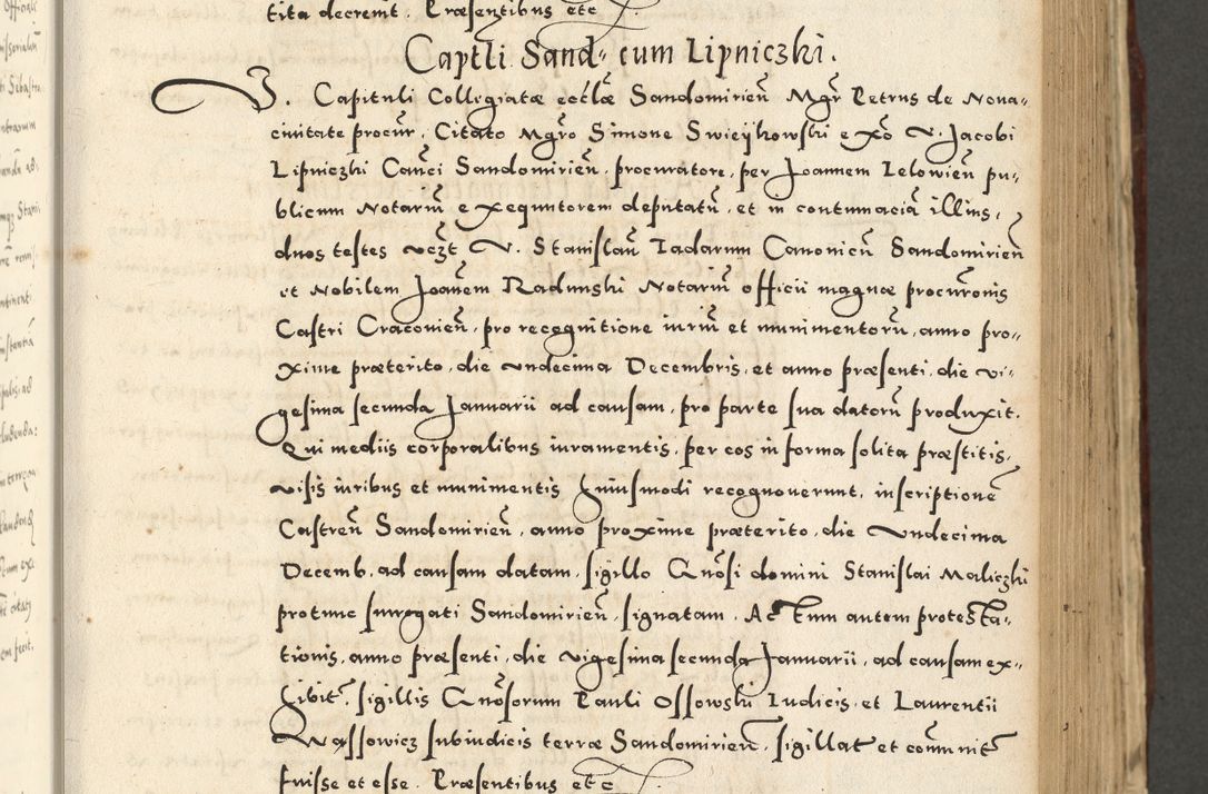 Zdjęcie nr 461 dla obiektu archiwalnego: Acta actorum causarum sententiarum deffinitiuarum, quam interloquutoriarum, decretorum, obligationum, procuratorum etc. coram Reverendo Domino Martino Izbienski de Rusiecz Archidiacono Posnaniensis, custode et in Spiritualibus Vicario generali officiali Cracoviensis, ad Annum Domini Millesimum quingentesimum Sexagesimum Nonum cuius indictio duodecima, Pontus Sanctissimi Pii Papae Quinti Annus quartus foeliciter continuantur