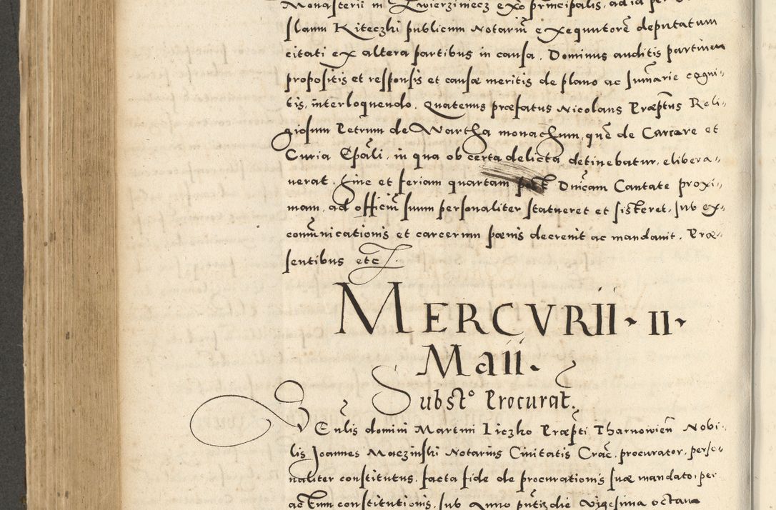 Zdjęcie nr 458 dla obiektu archiwalnego: Acta actorum causarum sententiarum deffinitiuarum, quam interloquutoriarum, decretorum, obligationum, procuratorum etc. coram Reverendo Domino Martino Izbienski de Rusiecz Archidiacono Posnaniensis, custode et in Spiritualibus Vicario generali officiali Cracoviensis, ad Annum Domini Millesimum quingentesimum Sexagesimum Nonum cuius indictio duodecima, Pontus Sanctissimi Pii Papae Quinti Annus quartus foeliciter continuantur