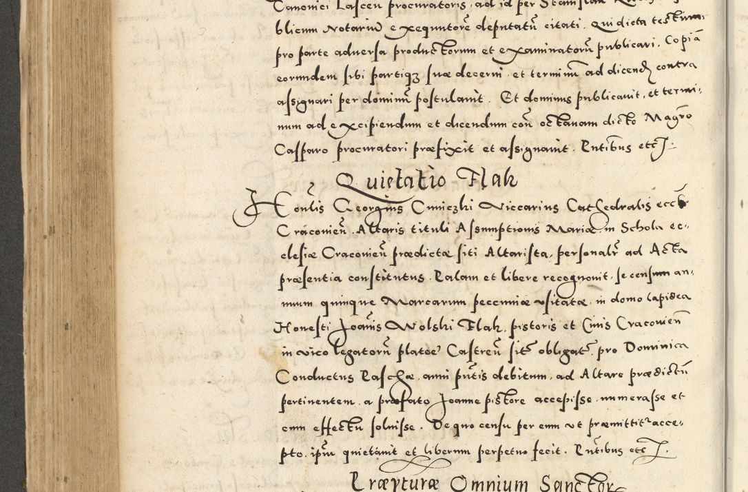 Zdjęcie nr 456 dla obiektu archiwalnego: Acta actorum causarum sententiarum deffinitiuarum, quam interloquutoriarum, decretorum, obligationum, procuratorum etc. coram Reverendo Domino Martino Izbienski de Rusiecz Archidiacono Posnaniensis, custode et in Spiritualibus Vicario generali officiali Cracoviensis, ad Annum Domini Millesimum quingentesimum Sexagesimum Nonum cuius indictio duodecima, Pontus Sanctissimi Pii Papae Quinti Annus quartus foeliciter continuantur