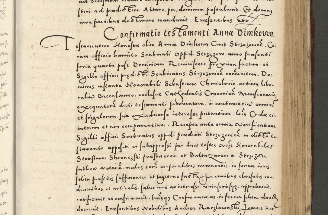 Zdjęcie nr 449 dla obiektu archiwalnego: Acta actorum causarum sententiarum deffinitiuarum, quam interloquutoriarum, decretorum, obligationum, procuratorum etc. coram Reverendo Domino Martino Izbienski de Rusiecz Archidiacono Posnaniensis, custode et in Spiritualibus Vicario generali officiali Cracoviensis, ad Annum Domini Millesimum quingentesimum Sexagesimum Nonum cuius indictio duodecima, Pontus Sanctissimi Pii Papae Quinti Annus quartus foeliciter continuantur
