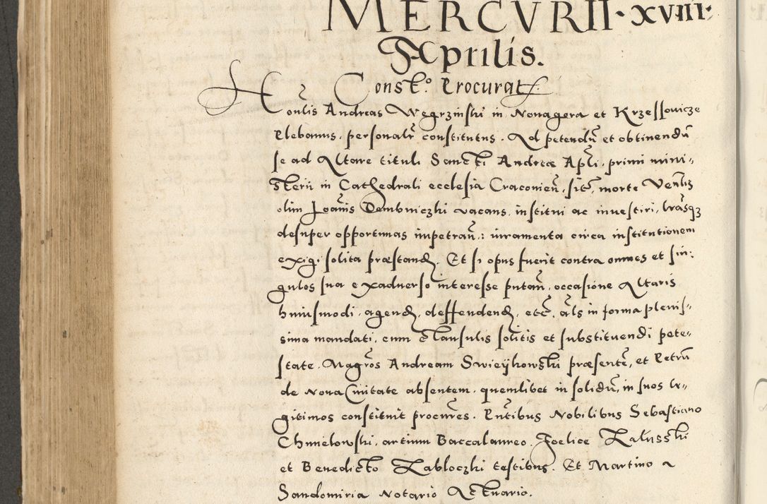 Zdjęcie nr 438 dla obiektu archiwalnego: Acta actorum causarum sententiarum deffinitiuarum, quam interloquutoriarum, decretorum, obligationum, procuratorum etc. coram Reverendo Domino Martino Izbienski de Rusiecz Archidiacono Posnaniensis, custode et in Spiritualibus Vicario generali officiali Cracoviensis, ad Annum Domini Millesimum quingentesimum Sexagesimum Nonum cuius indictio duodecima, Pontus Sanctissimi Pii Papae Quinti Annus quartus foeliciter continuantur
