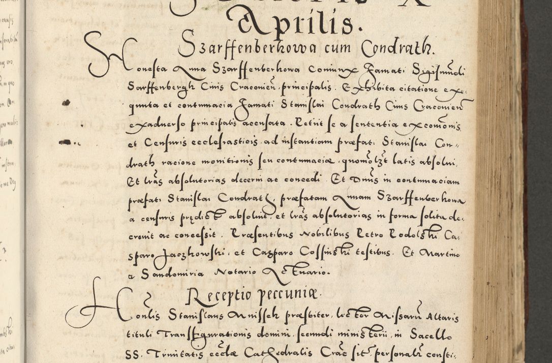 Zdjęcie nr 435 dla obiektu archiwalnego: Acta actorum causarum sententiarum deffinitiuarum, quam interloquutoriarum, decretorum, obligationum, procuratorum etc. coram Reverendo Domino Martino Izbienski de Rusiecz Archidiacono Posnaniensis, custode et in Spiritualibus Vicario generali officiali Cracoviensis, ad Annum Domini Millesimum quingentesimum Sexagesimum Nonum cuius indictio duodecima, Pontus Sanctissimi Pii Papae Quinti Annus quartus foeliciter continuantur