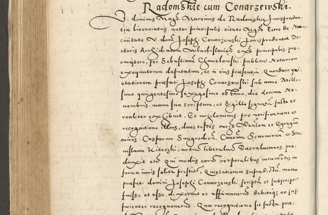 Zdjęcie nr 430 dla obiektu archiwalnego: Acta actorum causarum sententiarum deffinitiuarum, quam interloquutoriarum, decretorum, obligationum, procuratorum etc. coram Reverendo Domino Martino Izbienski de Rusiecz Archidiacono Posnaniensis, custode et in Spiritualibus Vicario generali officiali Cracoviensis, ad Annum Domini Millesimum quingentesimum Sexagesimum Nonum cuius indictio duodecima, Pontus Sanctissimi Pii Papae Quinti Annus quartus foeliciter continuantur