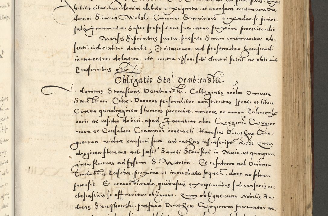 Zdjęcie nr 417 dla obiektu archiwalnego: Acta actorum causarum sententiarum deffinitiuarum, quam interloquutoriarum, decretorum, obligationum, procuratorum etc. coram Reverendo Domino Martino Izbienski de Rusiecz Archidiacono Posnaniensis, custode et in Spiritualibus Vicario generali officiali Cracoviensis, ad Annum Domini Millesimum quingentesimum Sexagesimum Nonum cuius indictio duodecima, Pontus Sanctissimi Pii Papae Quinti Annus quartus foeliciter continuantur