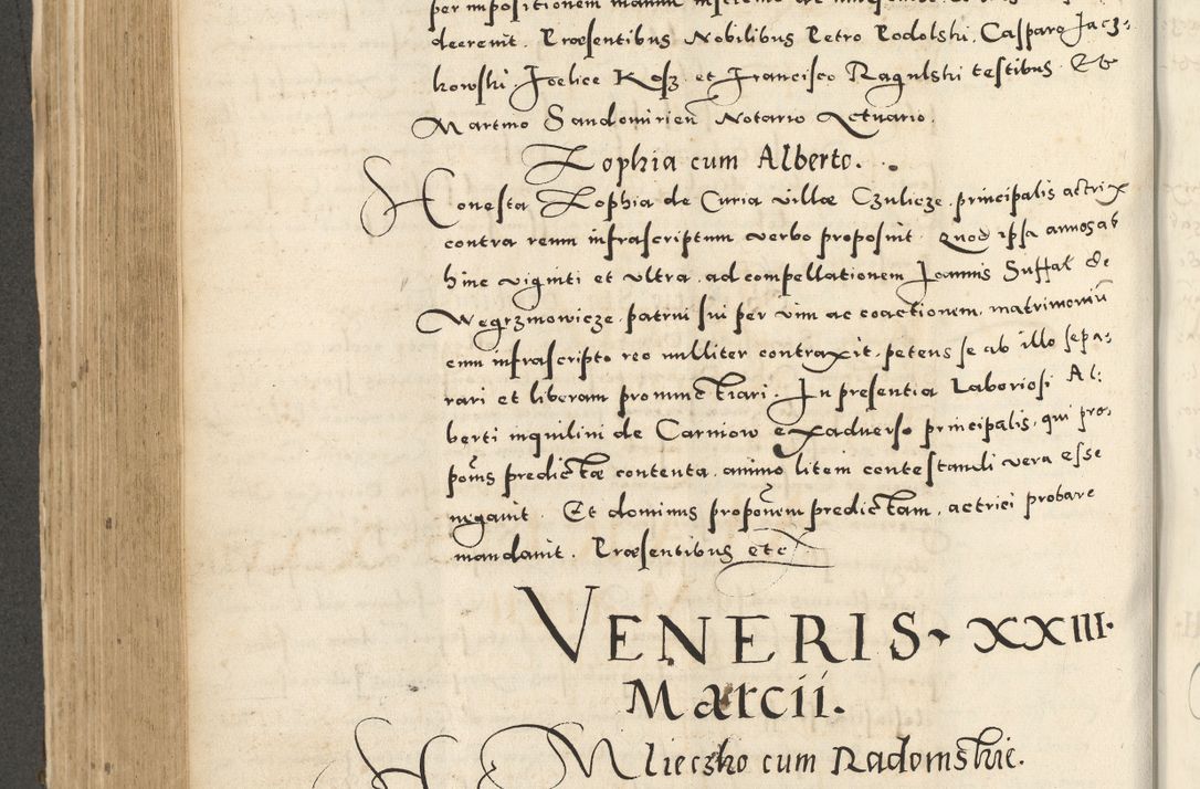 Zdjęcie nr 418 dla obiektu archiwalnego: Acta actorum causarum sententiarum deffinitiuarum, quam interloquutoriarum, decretorum, obligationum, procuratorum etc. coram Reverendo Domino Martino Izbienski de Rusiecz Archidiacono Posnaniensis, custode et in Spiritualibus Vicario generali officiali Cracoviensis, ad Annum Domini Millesimum quingentesimum Sexagesimum Nonum cuius indictio duodecima, Pontus Sanctissimi Pii Papae Quinti Annus quartus foeliciter continuantur