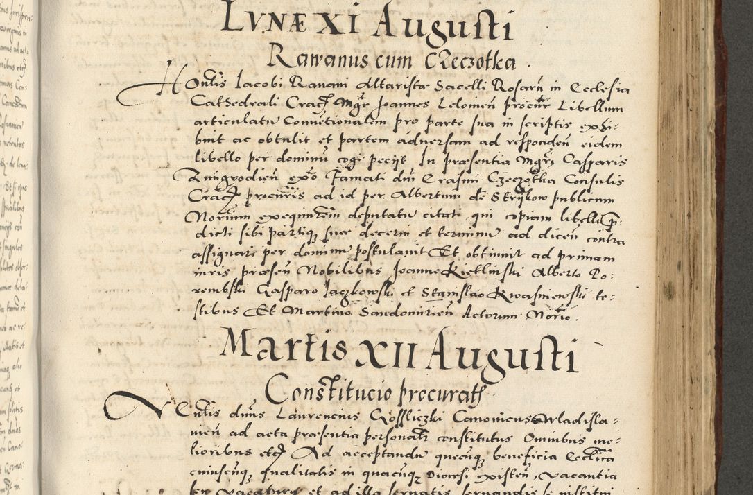 Zdjęcie nr 805 dla obiektu archiwalnego: Acta actorum causarum sententiarum deffinitiuarum, quam interloquutoriarum, decretorum, obligationum, procuratorum etc. coram Reverendo Domino Martino Izbienski de Rusiecz Archidiacono Posnaniensis, custode et in Spiritualibus Vicario generali officiali Cracoviensis, ad Annum Domini Millesimum quingentesimum Sexagesimum Nonum cuius indictio duodecima, Pontus Sanctissimi Pii Papae Quinti Annus quartus foeliciter continuantur
