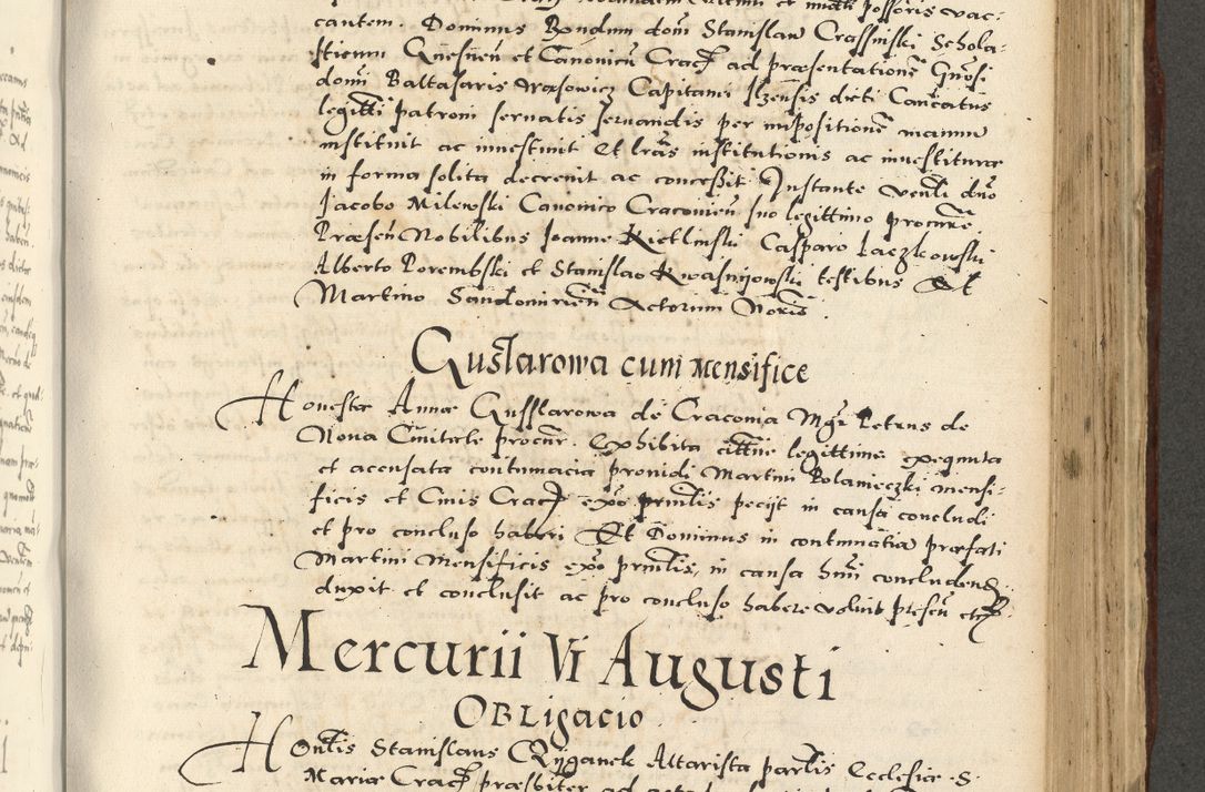 Zdjęcie nr 803 dla obiektu archiwalnego: Acta actorum causarum sententiarum deffinitiuarum, quam interloquutoriarum, decretorum, obligationum, procuratorum etc. coram Reverendo Domino Martino Izbienski de Rusiecz Archidiacono Posnaniensis, custode et in Spiritualibus Vicario generali officiali Cracoviensis, ad Annum Domini Millesimum quingentesimum Sexagesimum Nonum cuius indictio duodecima, Pontus Sanctissimi Pii Papae Quinti Annus quartus foeliciter continuantur