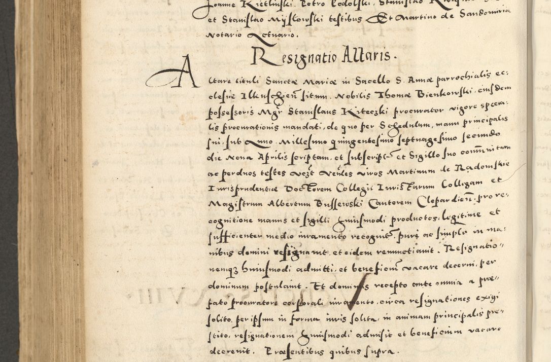 Zdjęcie nr 786 dla obiektu archiwalnego: Acta actorum causarum sententiarum deffinitiuarum, quam interloquutoriarum, decretorum, obligationum, procuratorum etc. coram Reverendo Domino Martino Izbienski de Rusiecz Archidiacono Posnaniensis, custode et in Spiritualibus Vicario generali officiali Cracoviensis, ad Annum Domini Millesimum quingentesimum Sexagesimum Nonum cuius indictio duodecima, Pontus Sanctissimi Pii Papae Quinti Annus quartus foeliciter continuantur