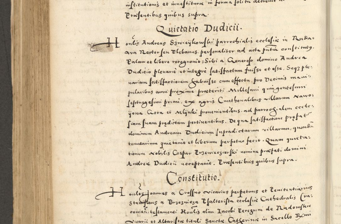 Zdjęcie nr 784 dla obiektu archiwalnego: Acta actorum causarum sententiarum deffinitiuarum, quam interloquutoriarum, decretorum, obligationum, procuratorum etc. coram Reverendo Domino Martino Izbienski de Rusiecz Archidiacono Posnaniensis, custode et in Spiritualibus Vicario generali officiali Cracoviensis, ad Annum Domini Millesimum quingentesimum Sexagesimum Nonum cuius indictio duodecima, Pontus Sanctissimi Pii Papae Quinti Annus quartus foeliciter continuantur