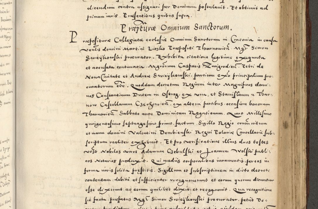 Zdjęcie nr 785 dla obiektu archiwalnego: Acta actorum causarum sententiarum deffinitiuarum, quam interloquutoriarum, decretorum, obligationum, procuratorum etc. coram Reverendo Domino Martino Izbienski de Rusiecz Archidiacono Posnaniensis, custode et in Spiritualibus Vicario generali officiali Cracoviensis, ad Annum Domini Millesimum quingentesimum Sexagesimum Nonum cuius indictio duodecima, Pontus Sanctissimi Pii Papae Quinti Annus quartus foeliciter continuantur