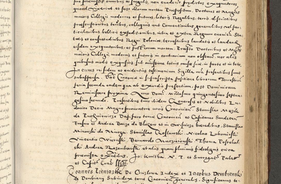 Zdjęcie nr 775 dla obiektu archiwalnego: Acta actorum causarum sententiarum deffinitiuarum, quam interloquutoriarum, decretorum, obligationum, procuratorum etc. coram Reverendo Domino Martino Izbienski de Rusiecz Archidiacono Posnaniensis, custode et in Spiritualibus Vicario generali officiali Cracoviensis, ad Annum Domini Millesimum quingentesimum Sexagesimum Nonum cuius indictio duodecima, Pontus Sanctissimi Pii Papae Quinti Annus quartus foeliciter continuantur