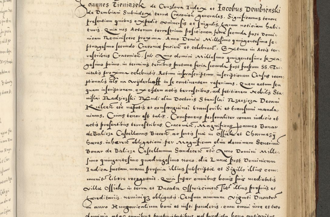 Zdjęcie nr 773 dla obiektu archiwalnego: Acta actorum causarum sententiarum deffinitiuarum, quam interloquutoriarum, decretorum, obligationum, procuratorum etc. coram Reverendo Domino Martino Izbienski de Rusiecz Archidiacono Posnaniensis, custode et in Spiritualibus Vicario generali officiali Cracoviensis, ad Annum Domini Millesimum quingentesimum Sexagesimum Nonum cuius indictio duodecima, Pontus Sanctissimi Pii Papae Quinti Annus quartus foeliciter continuantur