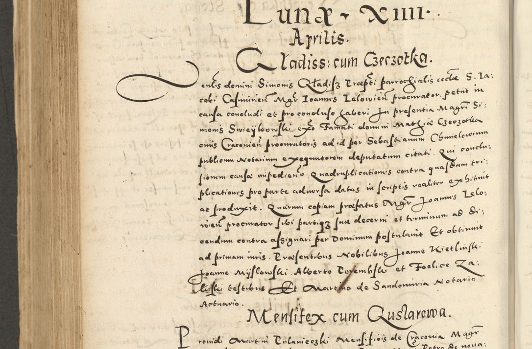 Zdjęcie nr 768 dla obiektu archiwalnego: Acta actorum causarum sententiarum deffinitiuarum, quam interloquutoriarum, decretorum, obligationum, procuratorum etc. coram Reverendo Domino Martino Izbienski de Rusiecz Archidiacono Posnaniensis, custode et in Spiritualibus Vicario generali officiali Cracoviensis, ad Annum Domini Millesimum quingentesimum Sexagesimum Nonum cuius indictio duodecima, Pontus Sanctissimi Pii Papae Quinti Annus quartus foeliciter continuantur