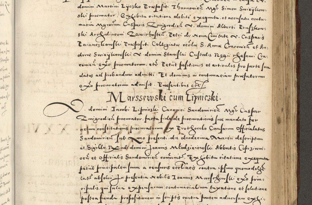 Zdjęcie nr 759 dla obiektu archiwalnego: Acta actorum causarum sententiarum deffinitiuarum, quam interloquutoriarum, decretorum, obligationum, procuratorum etc. coram Reverendo Domino Martino Izbienski de Rusiecz Archidiacono Posnaniensis, custode et in Spiritualibus Vicario generali officiali Cracoviensis, ad Annum Domini Millesimum quingentesimum Sexagesimum Nonum cuius indictio duodecima, Pontus Sanctissimi Pii Papae Quinti Annus quartus foeliciter continuantur