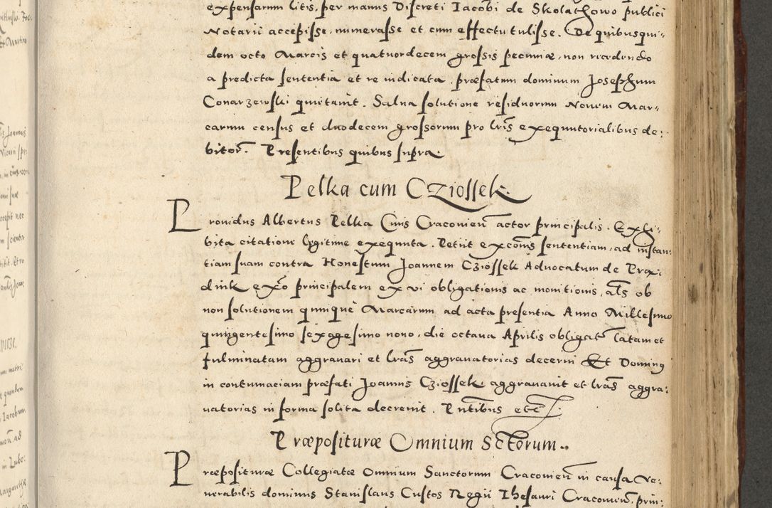 Zdjęcie nr 747 dla obiektu archiwalnego: Acta actorum causarum sententiarum deffinitiuarum, quam interloquutoriarum, decretorum, obligationum, procuratorum etc. coram Reverendo Domino Martino Izbienski de Rusiecz Archidiacono Posnaniensis, custode et in Spiritualibus Vicario generali officiali Cracoviensis, ad Annum Domini Millesimum quingentesimum Sexagesimum Nonum cuius indictio duodecima, Pontus Sanctissimi Pii Papae Quinti Annus quartus foeliciter continuantur