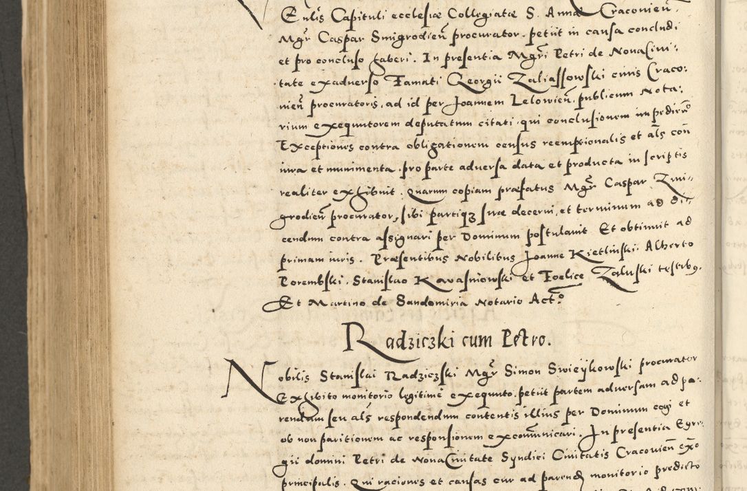 Zdjęcie nr 742 dla obiektu archiwalnego: Acta actorum causarum sententiarum deffinitiuarum, quam interloquutoriarum, decretorum, obligationum, procuratorum etc. coram Reverendo Domino Martino Izbienski de Rusiecz Archidiacono Posnaniensis, custode et in Spiritualibus Vicario generali officiali Cracoviensis, ad Annum Domini Millesimum quingentesimum Sexagesimum Nonum cuius indictio duodecima, Pontus Sanctissimi Pii Papae Quinti Annus quartus foeliciter continuantur